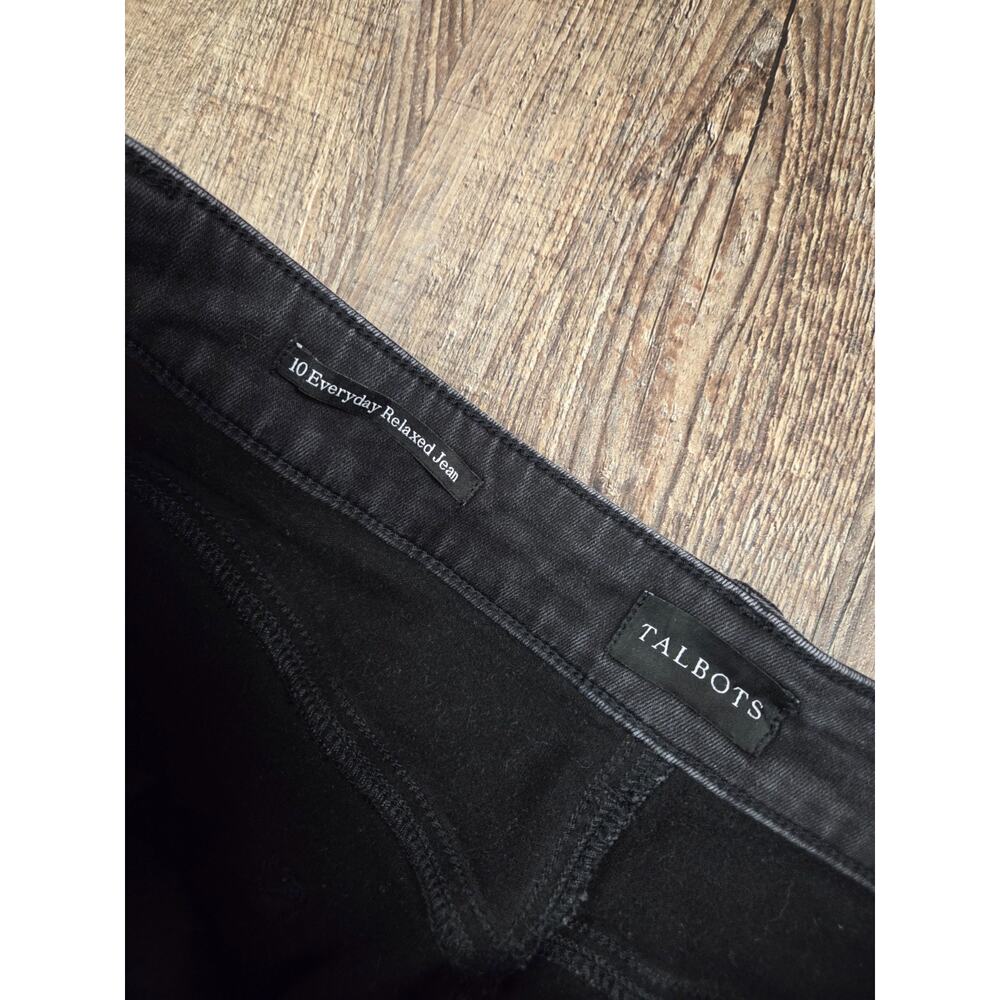 Talbots Everyday Relaxed Jeans Aspen Balck Wash Stretch Size 10 - Picture 3 of 5